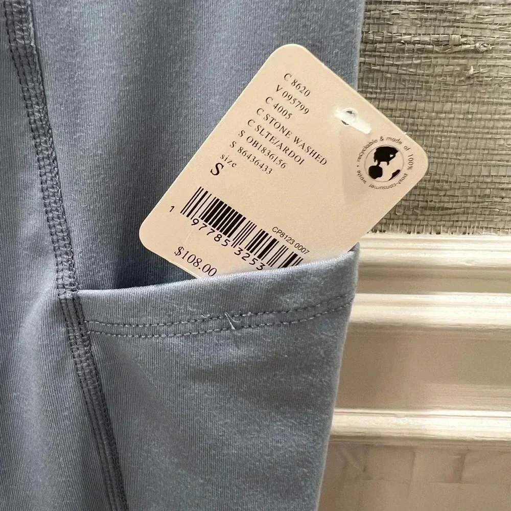 NWT new FREE PEOPLE sock it to me leggings SMALL blue white knit sweater bottoms - Picture 5 of 16
